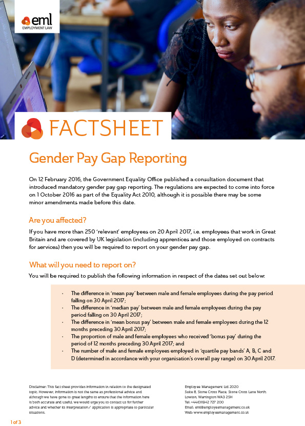 Gender Pay Gap Reporting Eml 8576