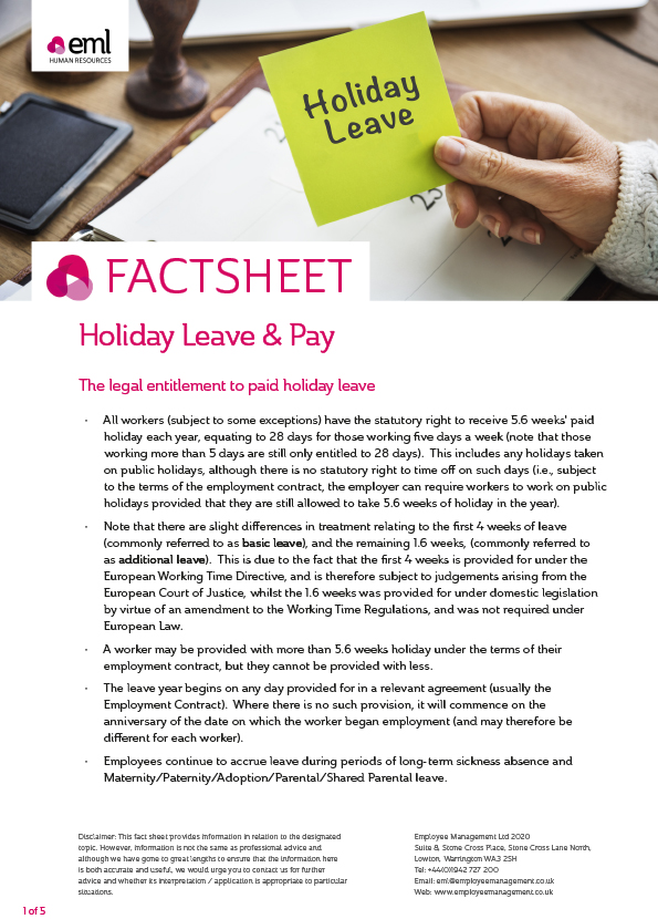 Holiday Leave & Pay EML