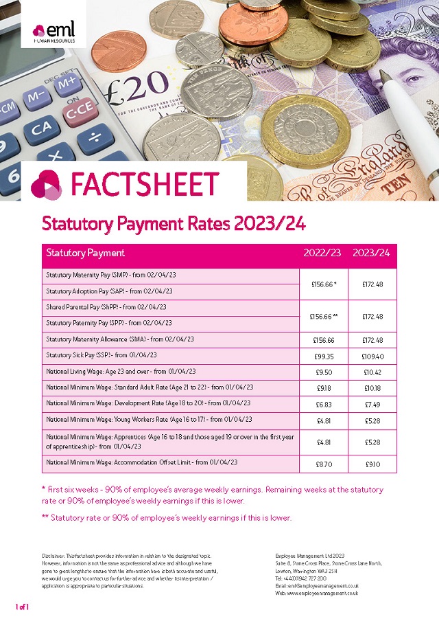 Statutory Payment Rates 2021/22 EML